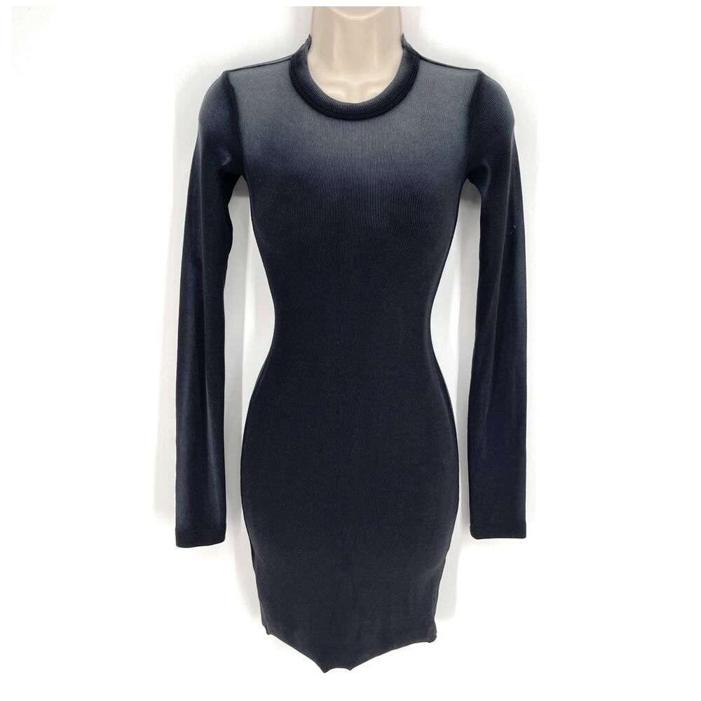 Cotton Citizen NEW Women's Verona Crew Long Sleeve Mini Dress Size S Black Cast